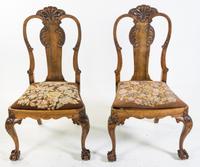 A Pair of Queen Anne Style Side Chairs Height 43 inches. — 19TH CENTURY