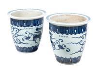 A Pair of Chinese Blue and White Porcelain Jardinières