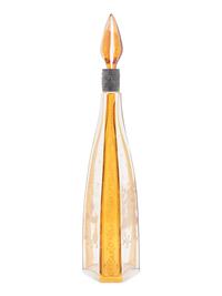 A Bohemian Amber Etched Glass Table Service
