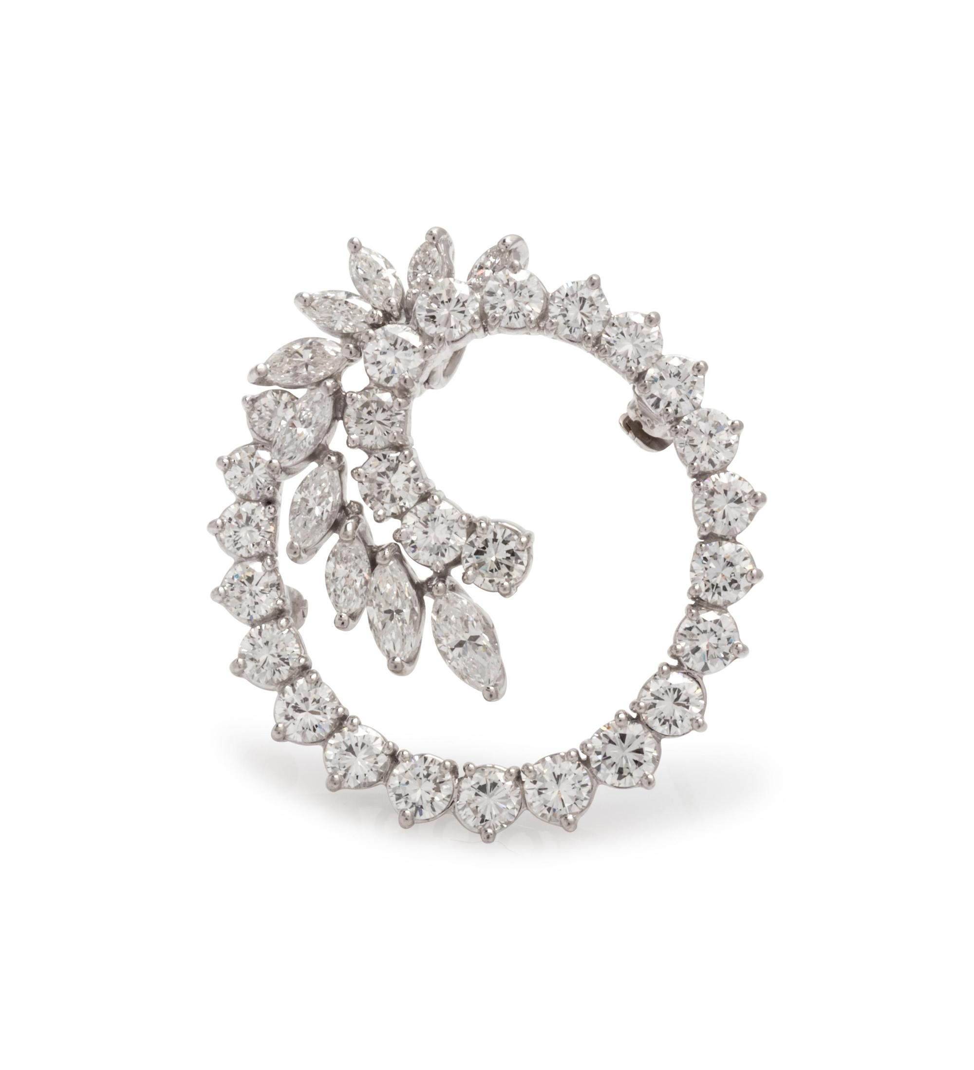 Platinum and Diamond Brooch