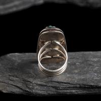 Victor Beck (Diné, 1941-2022) — Silver, Turquoise, and Mother-of-Pearl Ring
