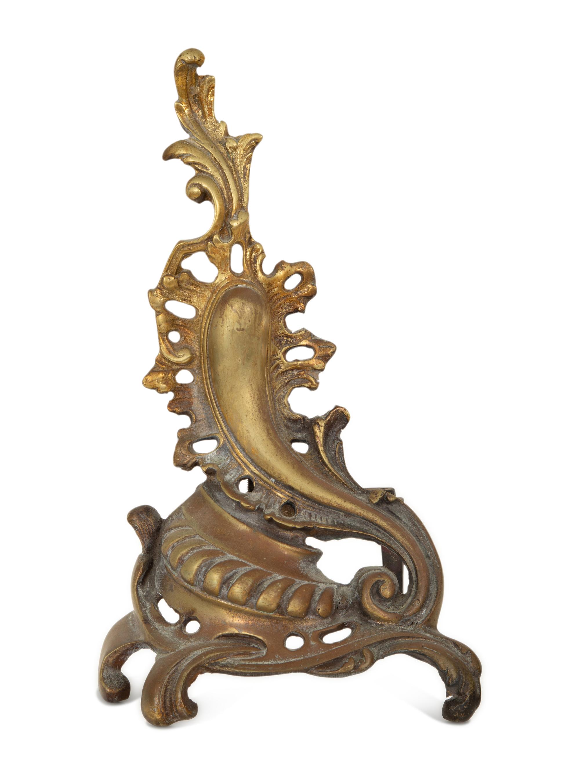 A Pair of Louis XV Style Gilt Bronze Chenets