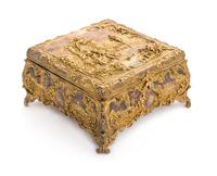 A French Gilt Metal Jewelry Casket Width 10 inches. — 19TH CENTURY
