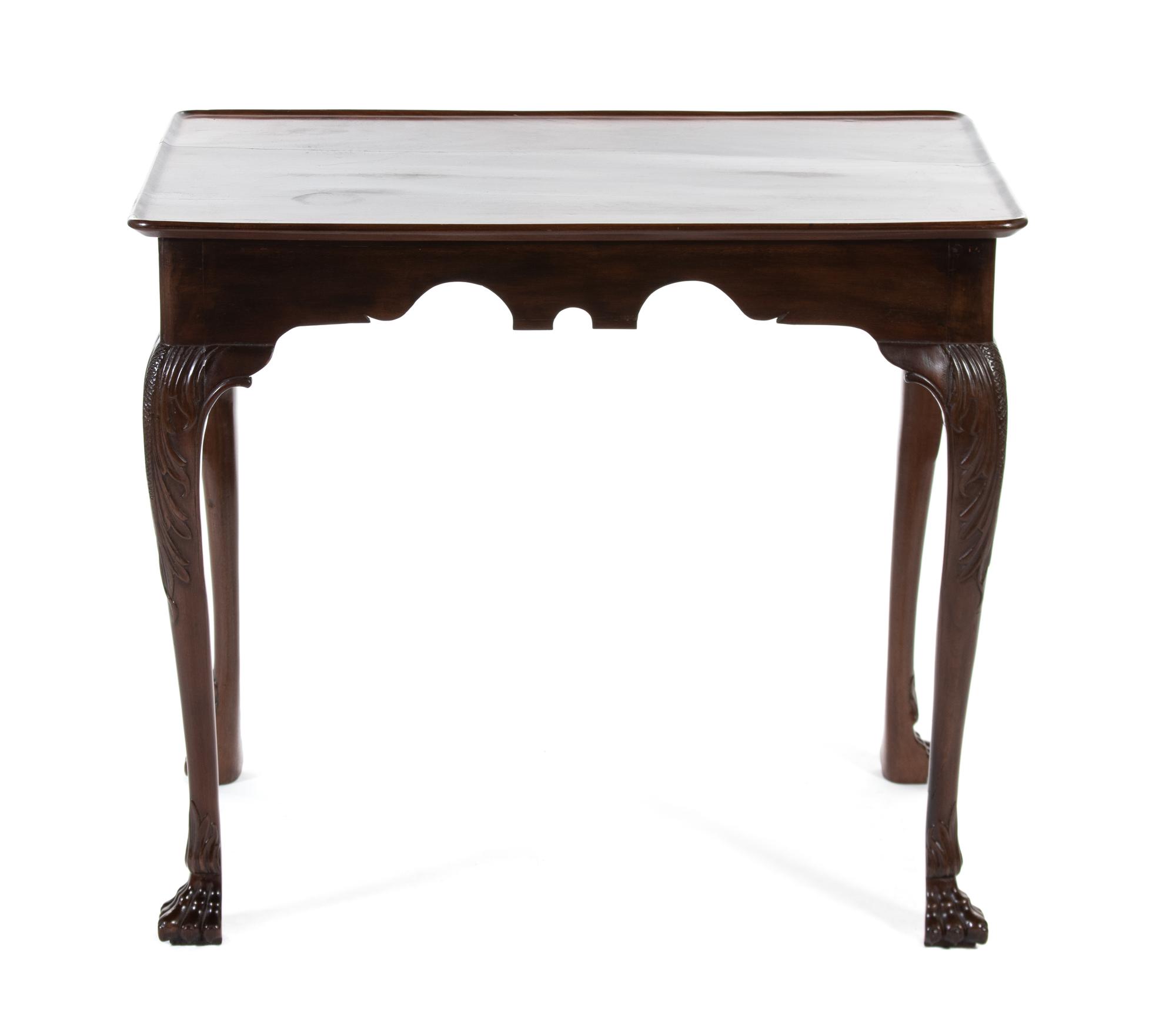 Queen Anne Style Mahogany Silver Table
