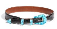 Zuni Inlay Ranger Set Buckle: 2 x 1 3/4 inches with 3/4 opening — Circa 1950