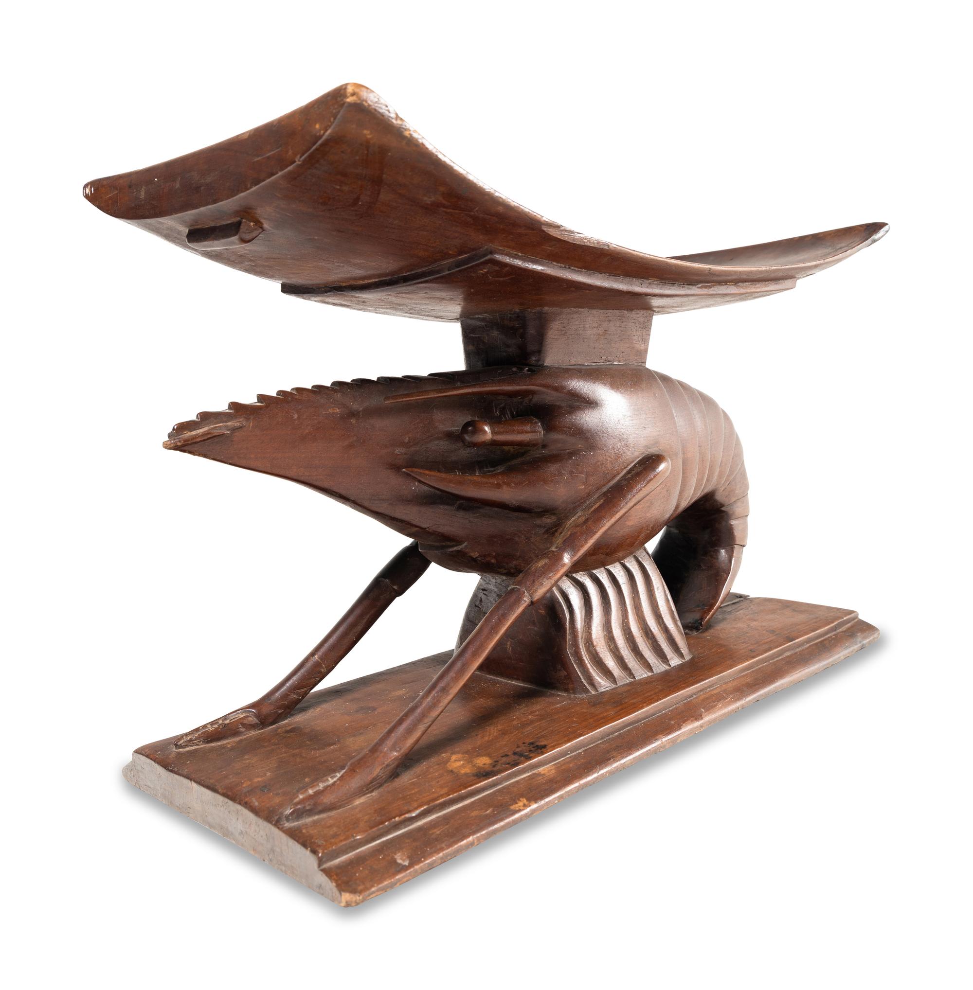 Two Asante Carved Wood Stools