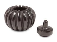 Miniature Lidded Blackware Melon Jar