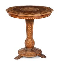 A Continental Marquetry Table on Claw Feet