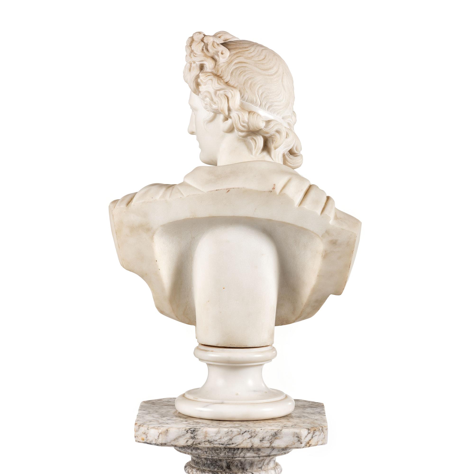 A Continental Marble Bust of Apollo