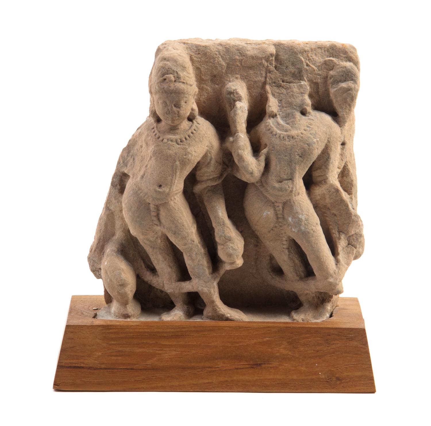 An Indian Stone Fragment Height 8 3/4 inches. — PALA PERIOD, 11TH CENTURY