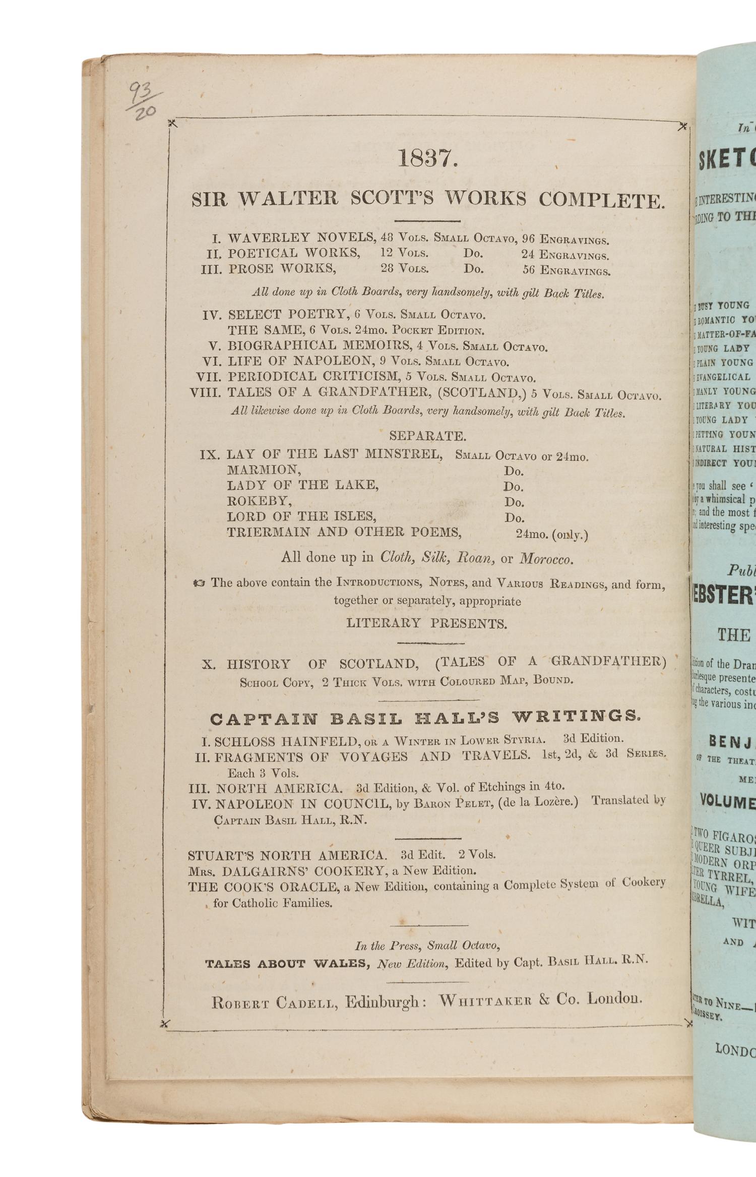 DICKENS, Charles (1812-1870). The Posthumous Papers of the Pickwick Club . London: Chapman and Hall, April 1836 - November 1837.