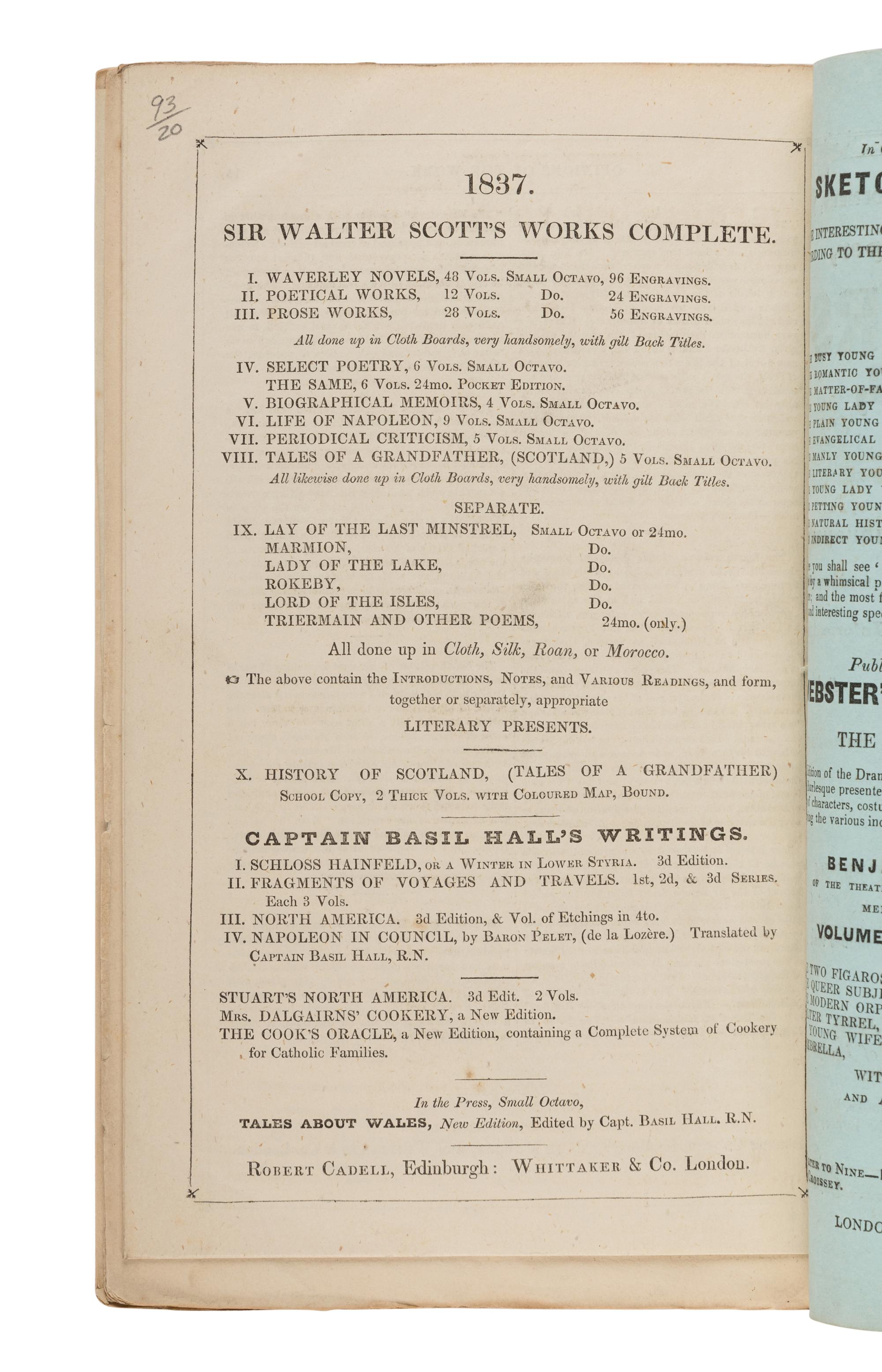 DICKENS, Charles (1812-1870). The Posthumous Papers of the Pickwick Club . London: Chapman and Hall, April 1836 - November 1837.
