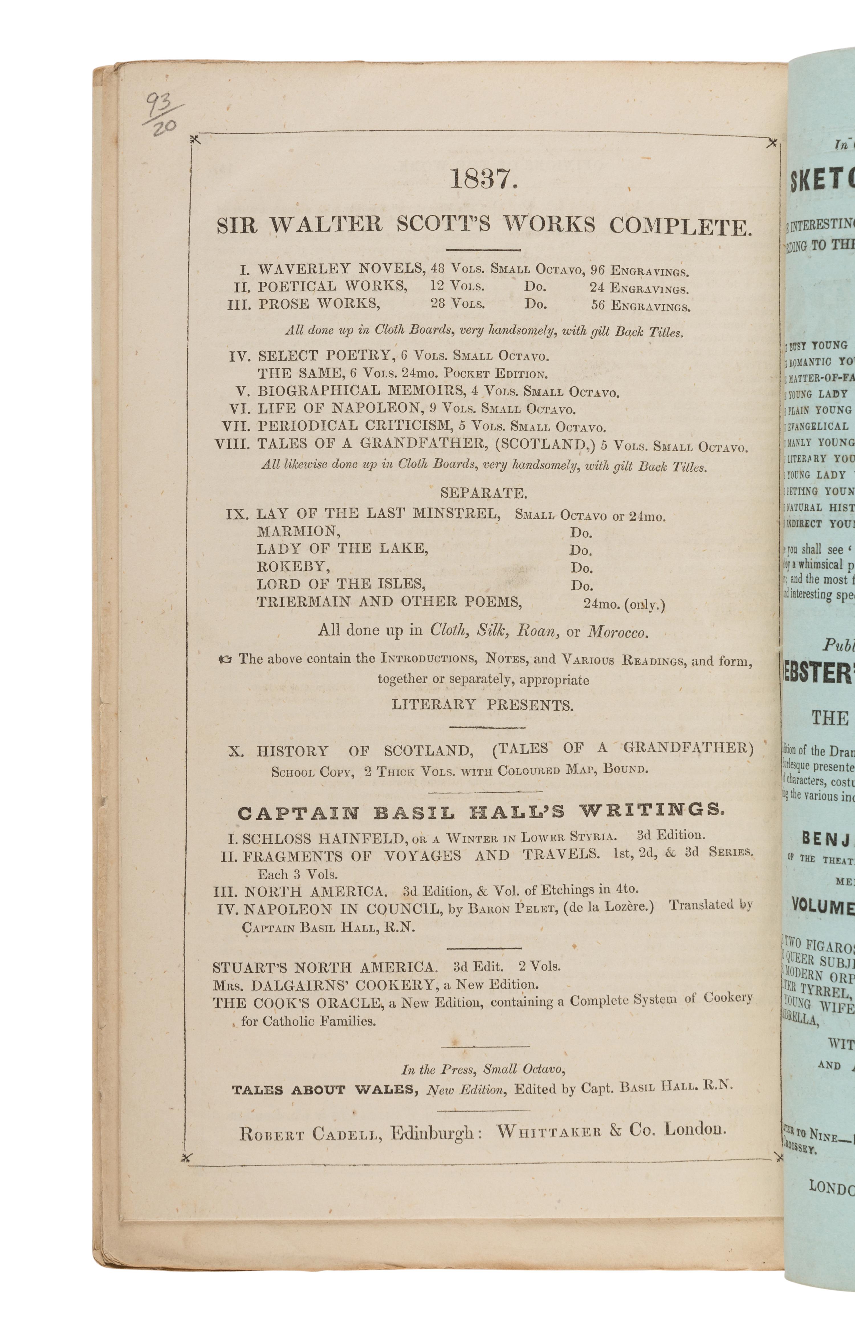 DICKENS, Charles (1812-1870). The Posthumous Papers of the Pickwick Club . London: Chapman and Hall, April 1836 - November 1837.