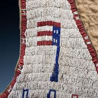 Sioux Beaded Hide Vest, with Inverted American Flags