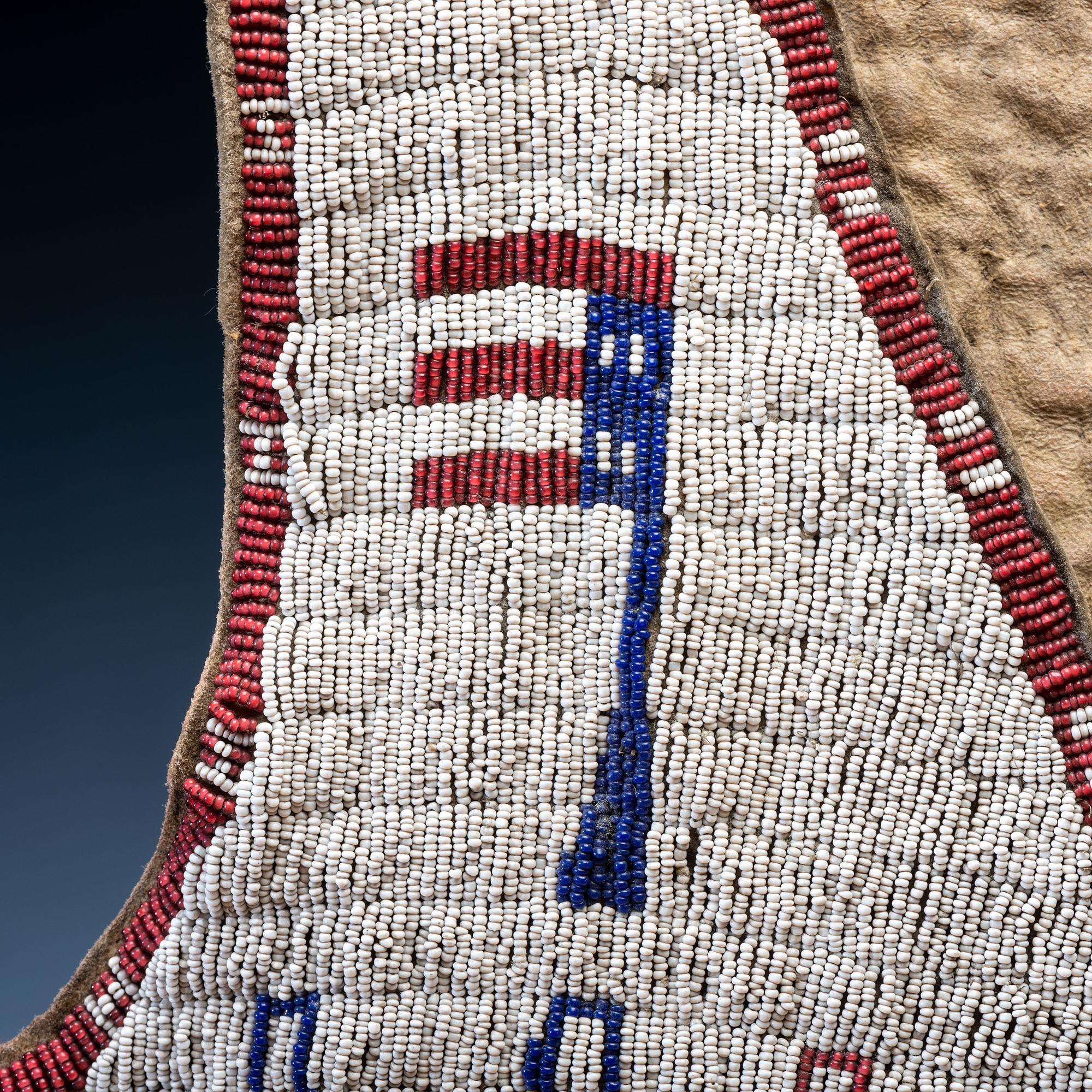 Sioux Beaded Hide Vest, with Inverted American Flags