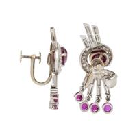 RUBY AND DIAMOND EARCLIPS