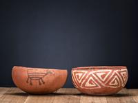 Pinedale Black-on-Red and St. Johns Polychrome Pottery Bowls