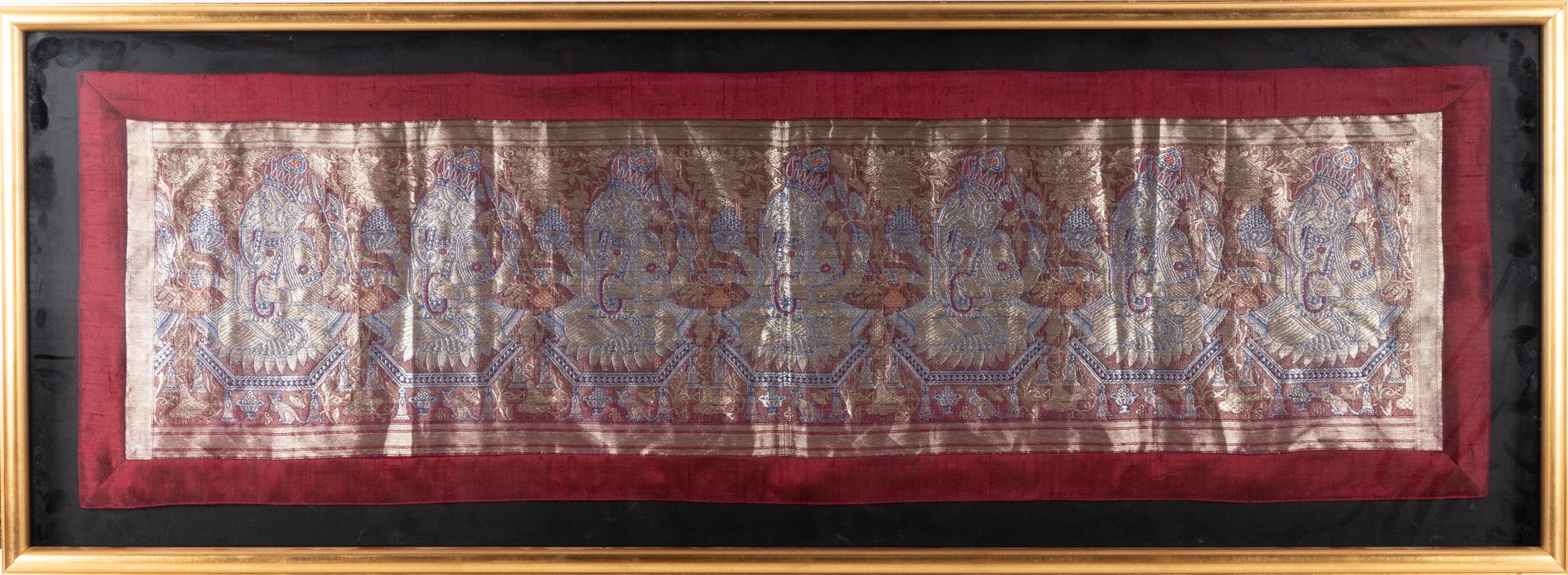 A Southeast Asian Framed Silk Embroidery