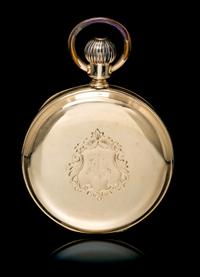 A 14 Karat Yellow Gold Hunter Case Pocket Watch, E. Howard & Co.,