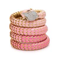 DIAMOND, RUBY AND PINK ENAMEL SNAKE SURPRISE WATCH