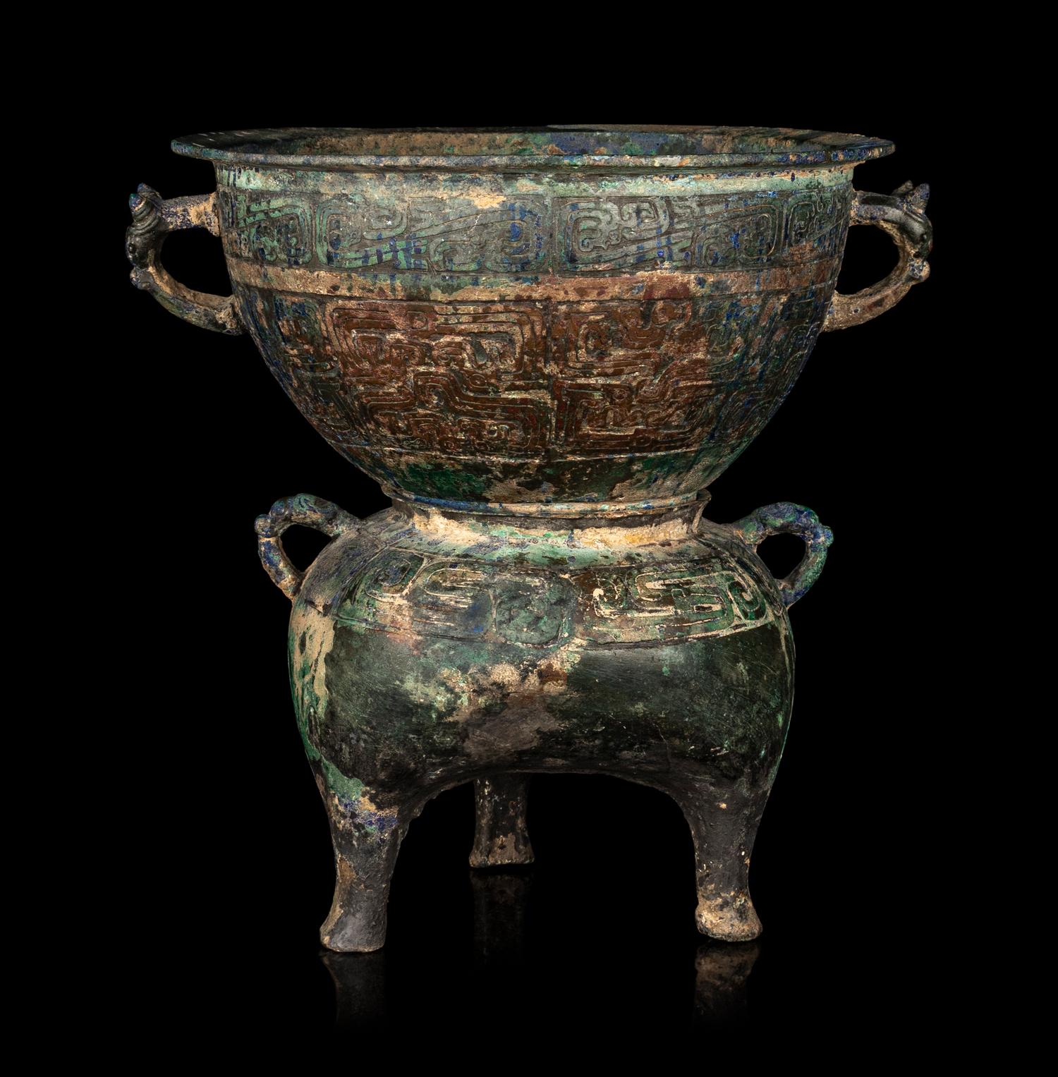 A Chinese Archaistic Bronze Two-Part Steamer, Yan