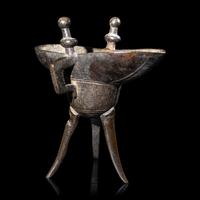 A Chinese Bronze Jue Vessel, Ming Dynasty, Zhengde Period 明正德 青銅爵
