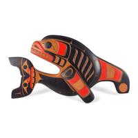 Carved and Painted Wooden Whale Plaque