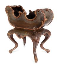 A Rococo Style Painted Sleigh-Form Jardiniere