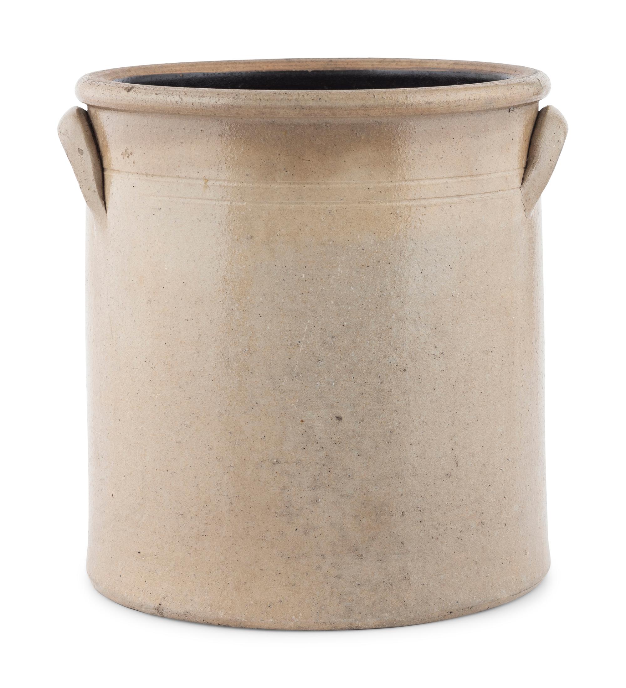 A Cobalt Floral Decorated Two-Gallon Stoneware Crock
