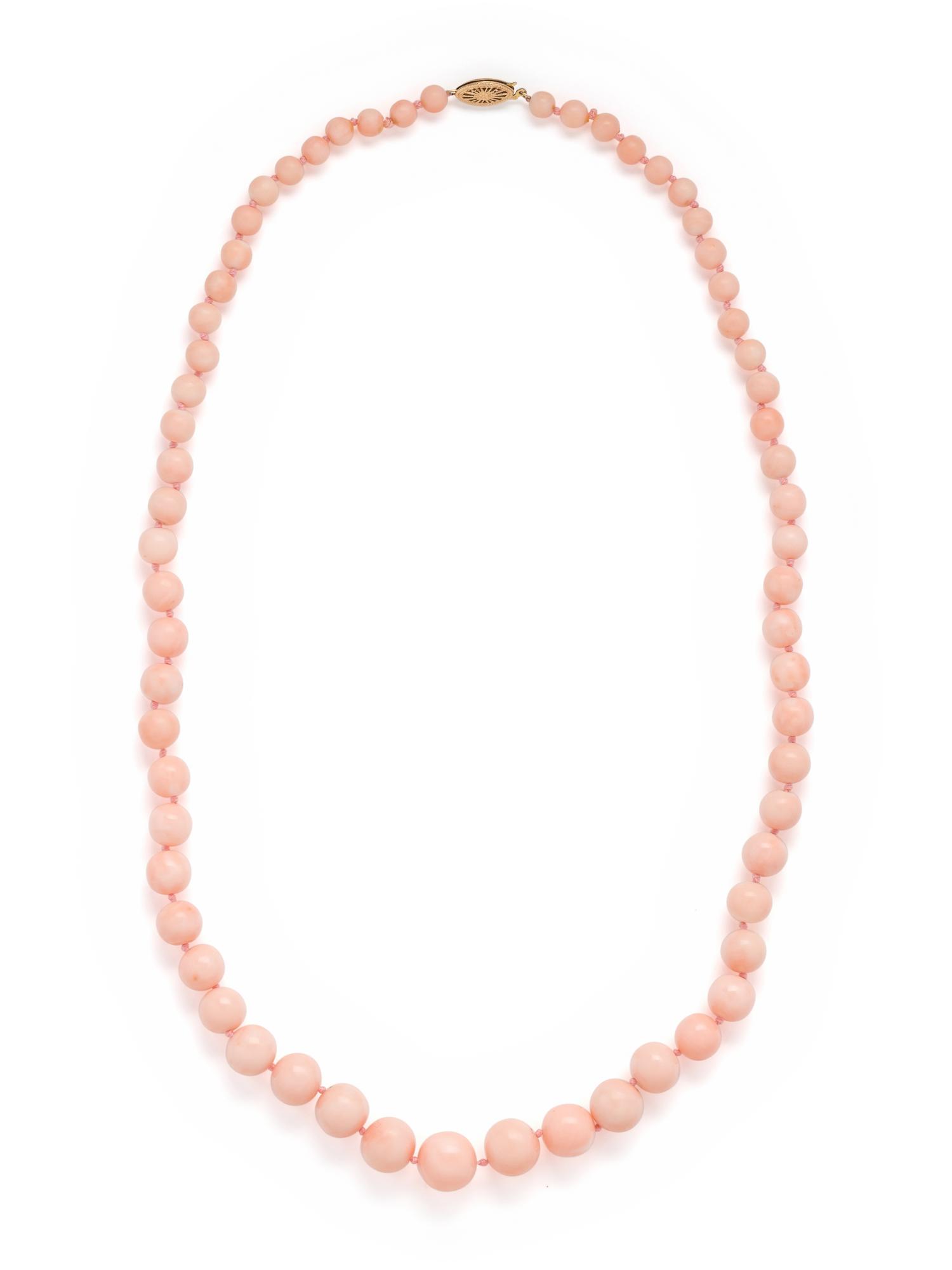 ANGEL SKIN CORAL BEAD NECKLACE