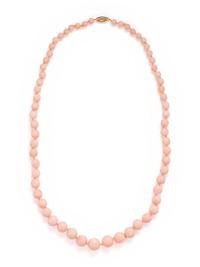 ANGEL SKIN CORAL BEAD NECKLACE