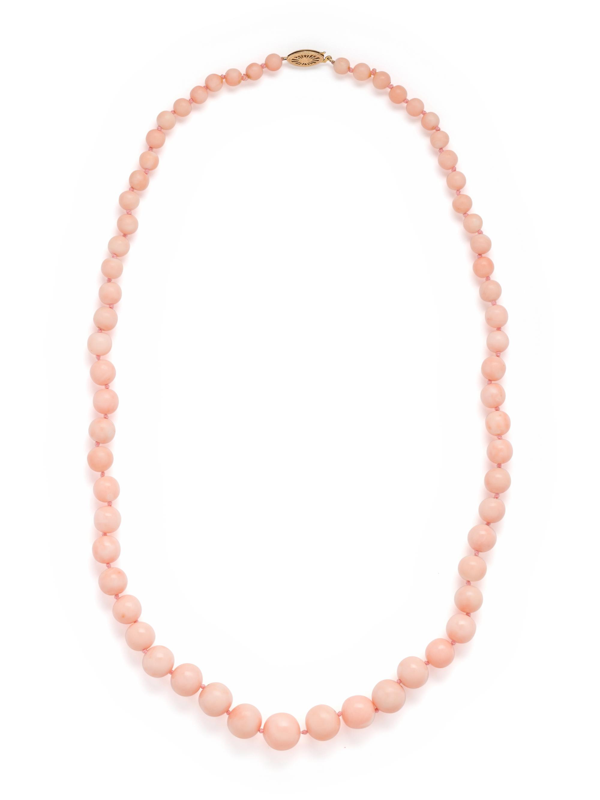 ANGEL SKIN CORAL BEAD NECKLACE