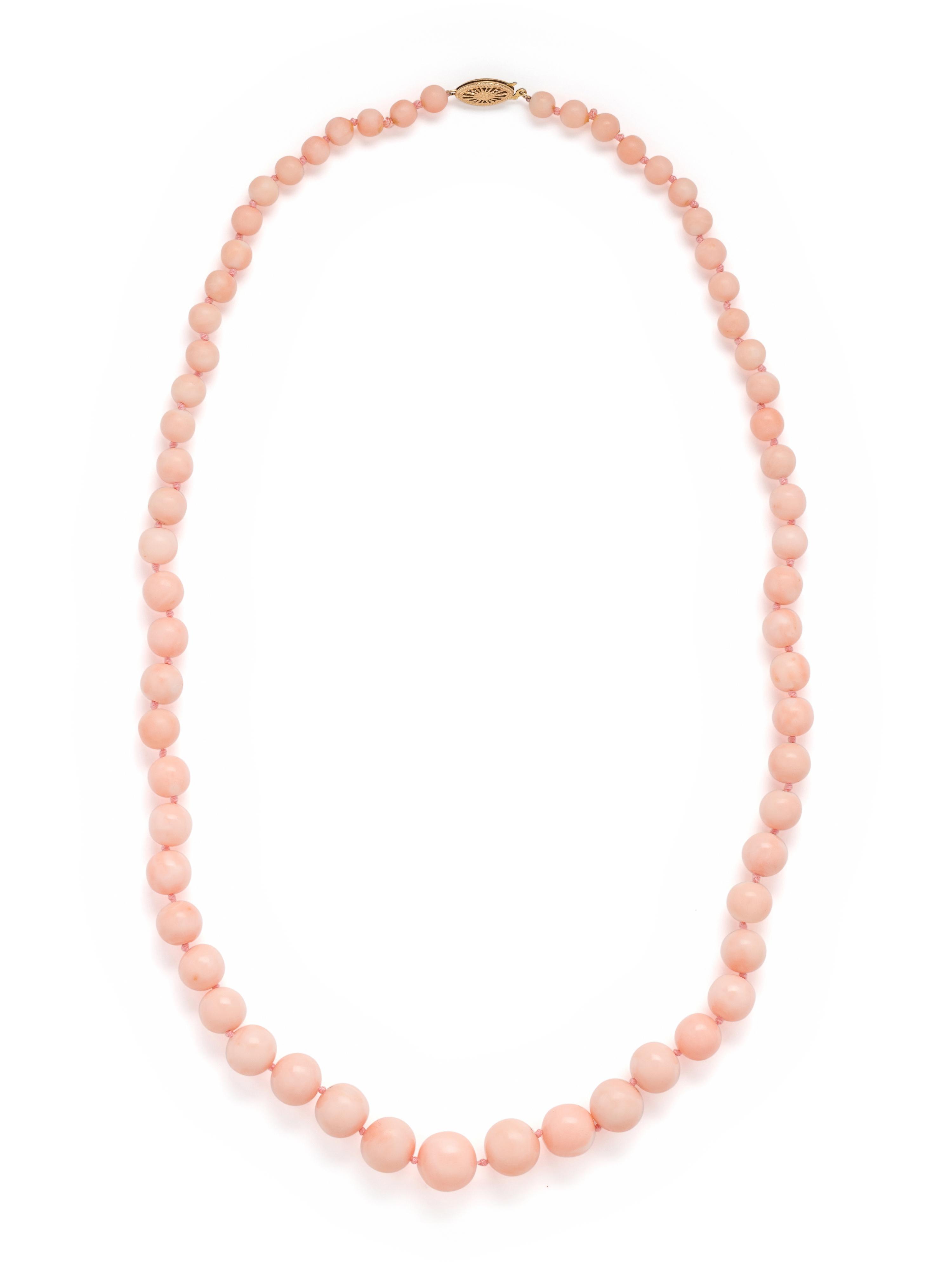 ANGEL SKIN CORAL BEAD NECKLACE