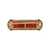 ART DECO, CARVED CARNELIAN AND DIAMOND BAR PIN