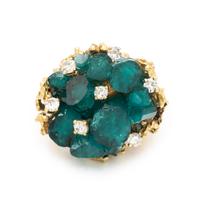 Synthetic Emerald and Diamond Ring