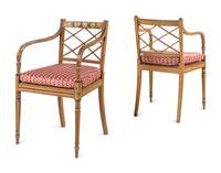 A Set of Six George III Painted Armchairs