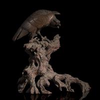 A Japanese Bronze Model of a Hawk, Meiji Period