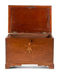 A Federal Eagle Inlaid Cherrywood Diminutive Blanket Chest
