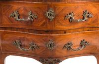 A Louis XV Style Marquetry Marble-Top Commode