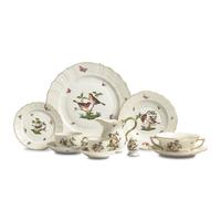 A Herend Rothschild Bird Porcelain Dinner Service
