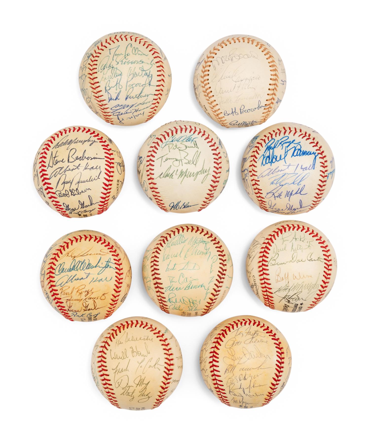 A Large Group of Assorted 1960s-90s Atlanta Braves Team Signed Autograph Baseballs