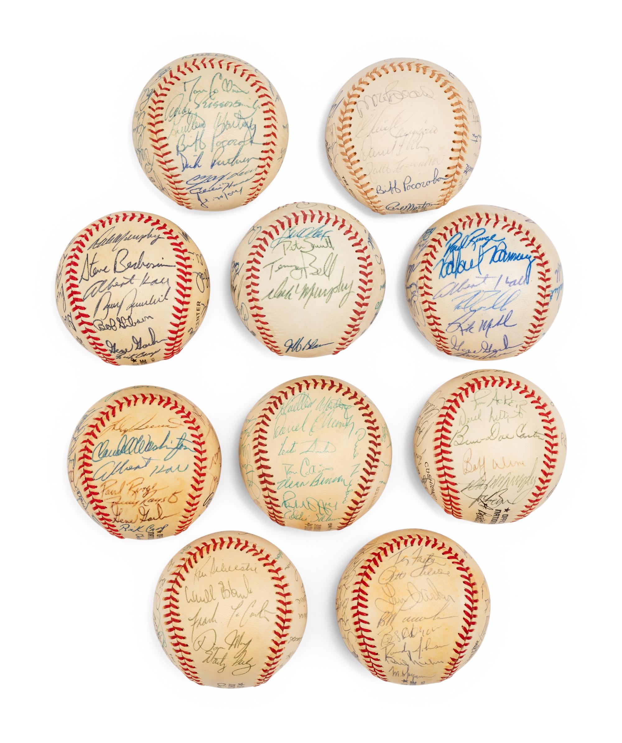 A Large Group of Assorted 1960s-90s Atlanta Braves Team Signed Autograph Baseballs
