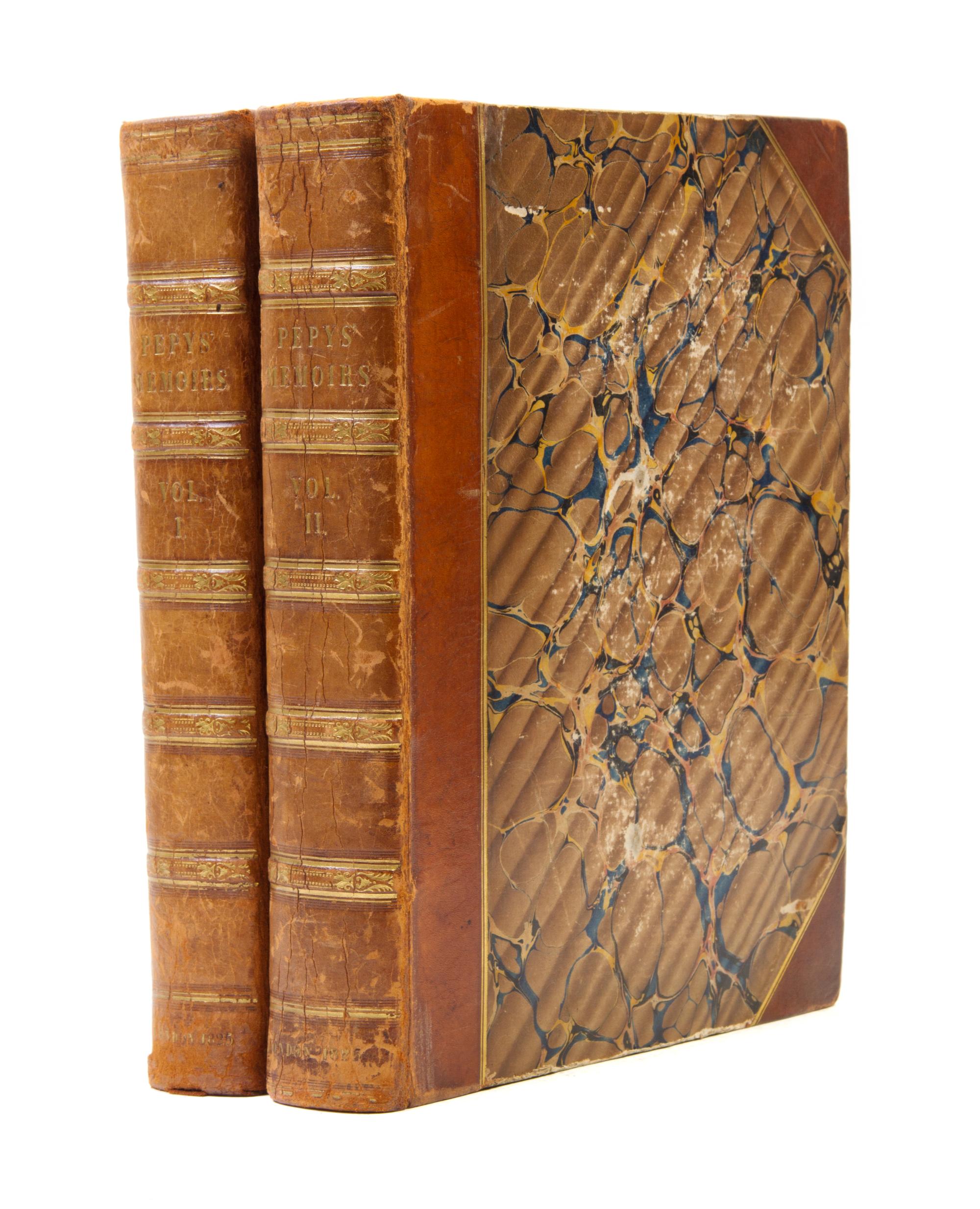 PEPYS, SAMUEL. Memoirs of Samuel Pepys, Esq. London, 1825. 2 vols. First ed. Bookplate Owen S. Tudor, signed, both vols.