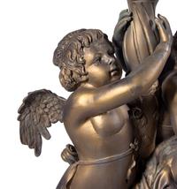 A Pair of Neoclassical Style Parcel Gilt Cast Metal Five-Light Torchères