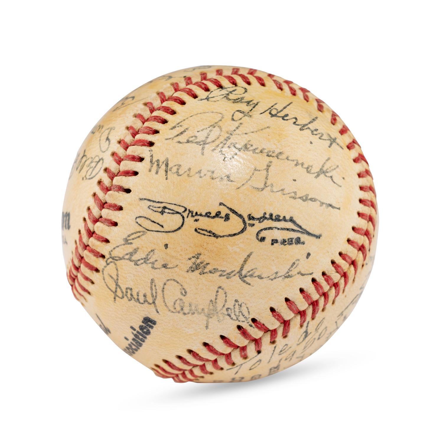 A 1950 Toledo Mud Hens Team Signed Autograph Baseball