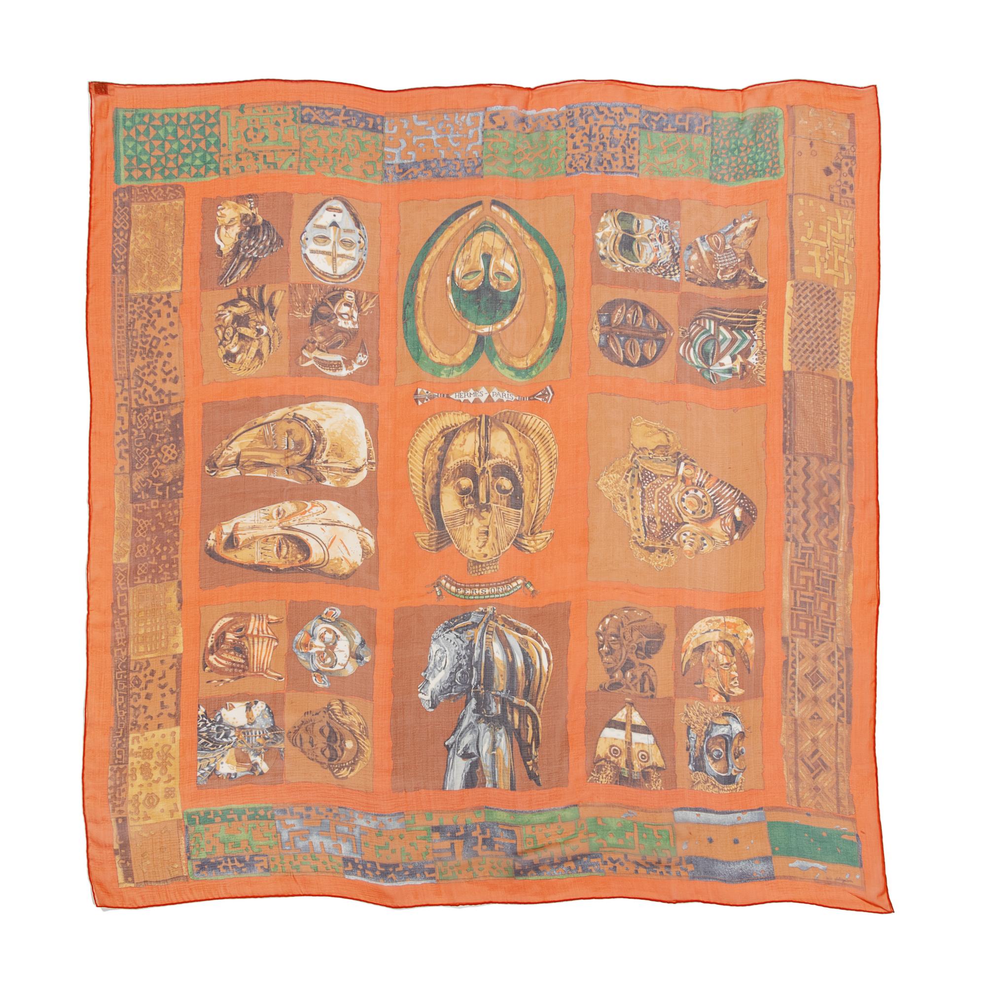 Three 90cm Hermès Scarves: Two Silk/Chiffon, One Cashmere/Silk