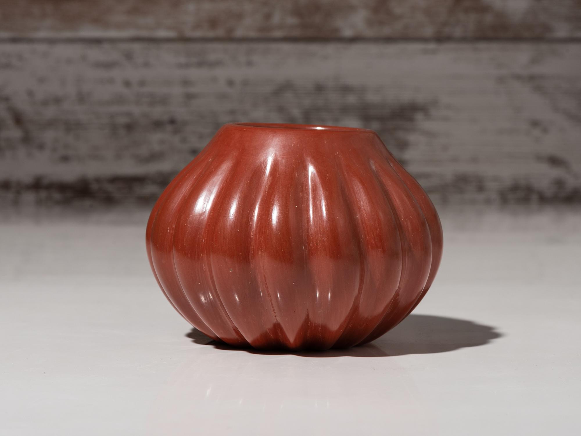 Redware Pottery Melon Jar