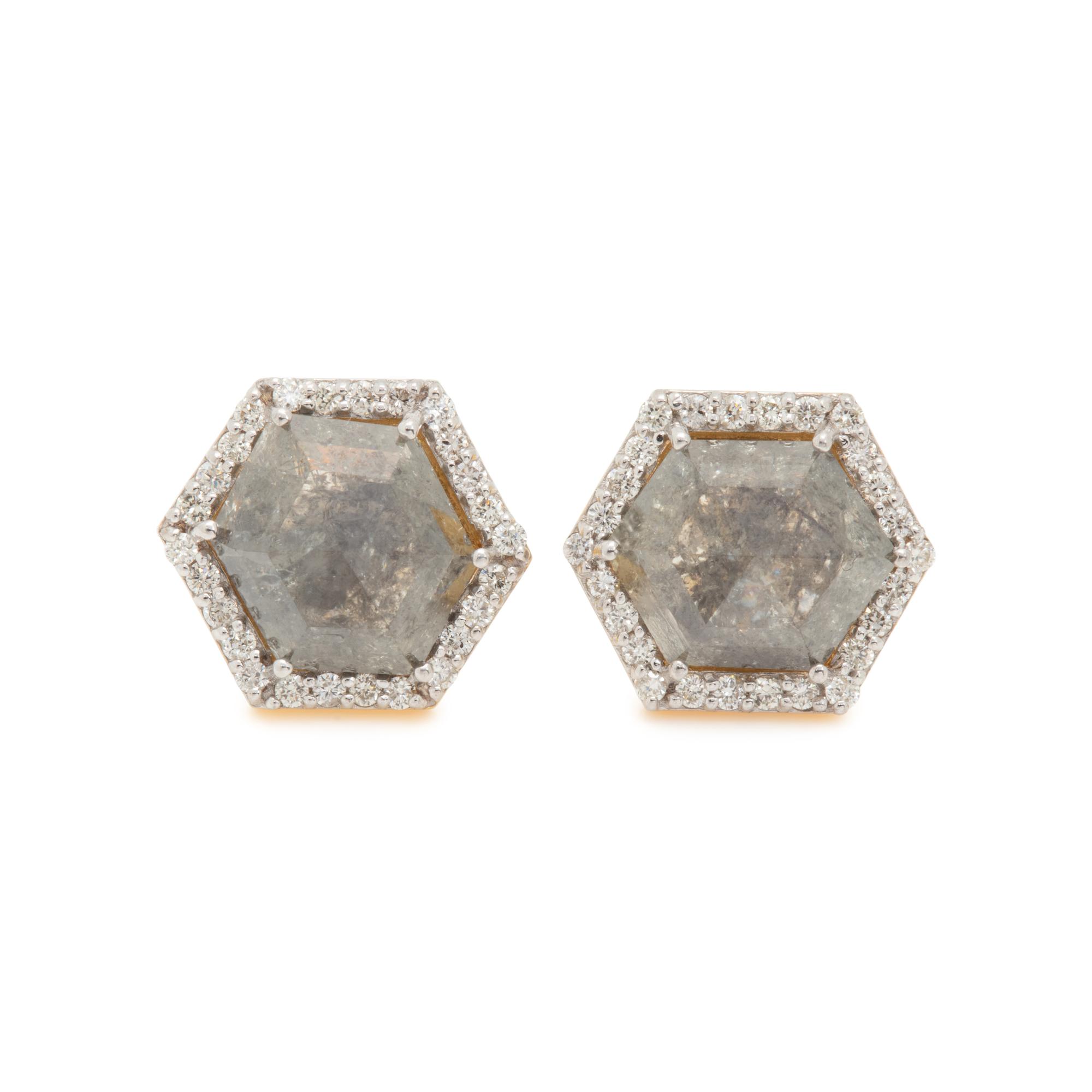 COLORED DIAMOND AND DIAMOND EARRINGS