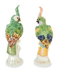 A Pair of Mottahedeh Porcelain Cockatoos