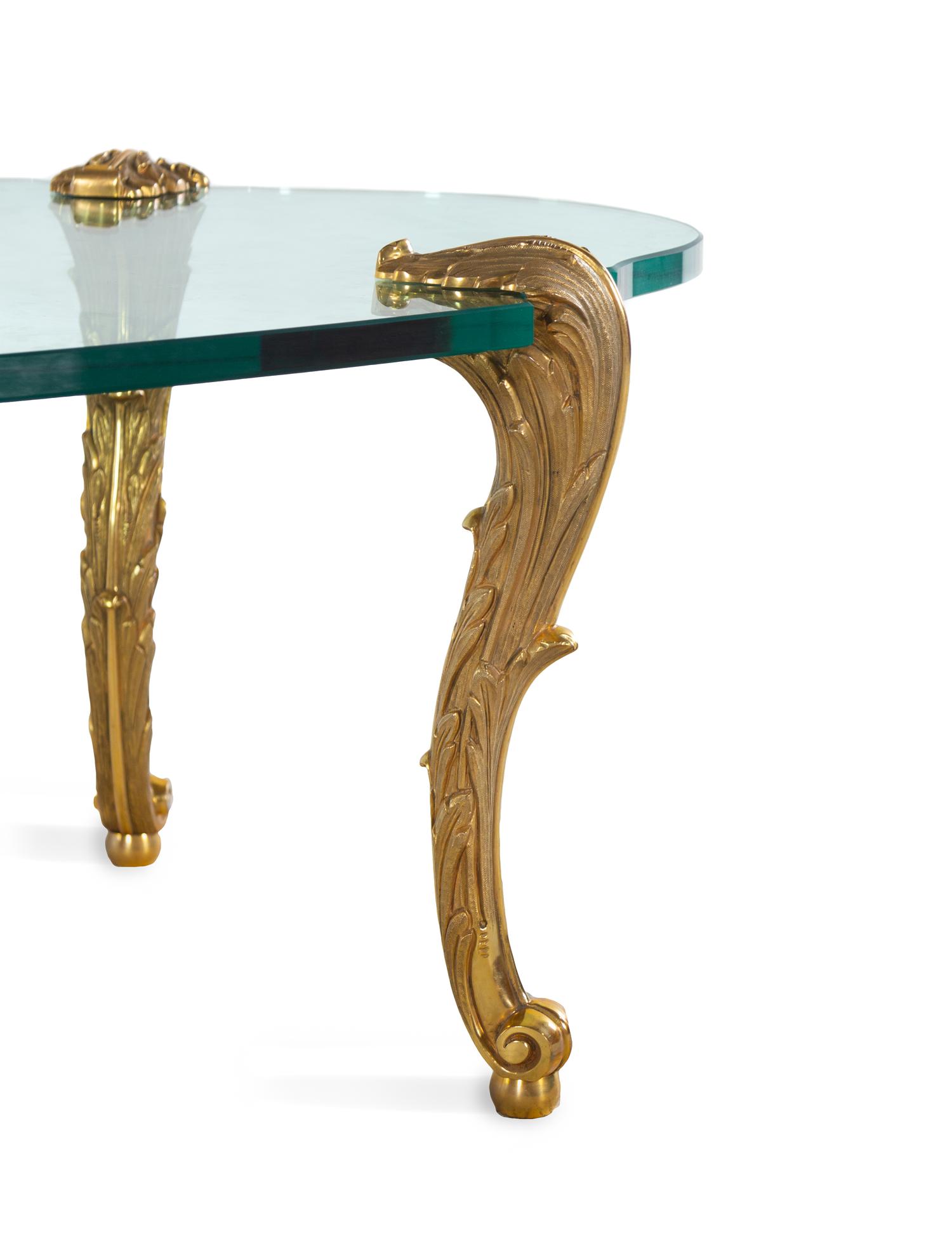 A P.E. Guerin Gilt Bronze and Glass Cocktail Table
